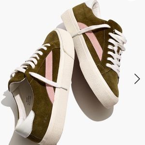 Madewell Green & Pink Suede Sneakers